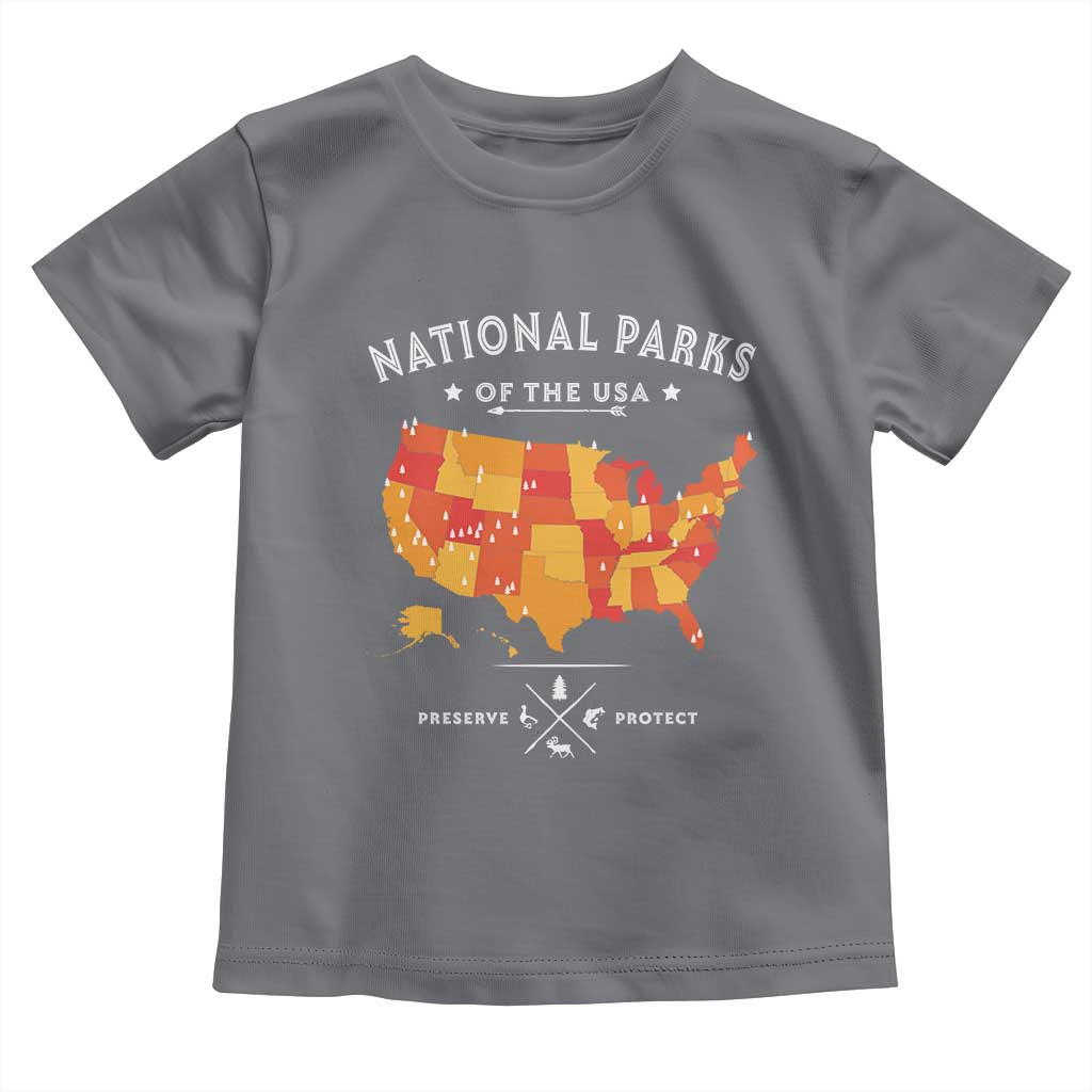 Protect Our National Parks Toddler T Shirt Of The Usa Map NPS