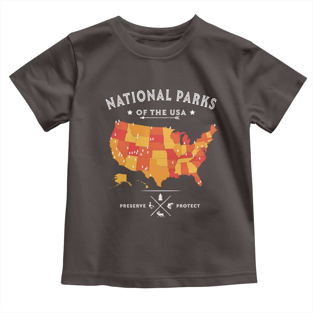 Protect Our National Parks Toddler T Shirt Of The Usa Map NPS