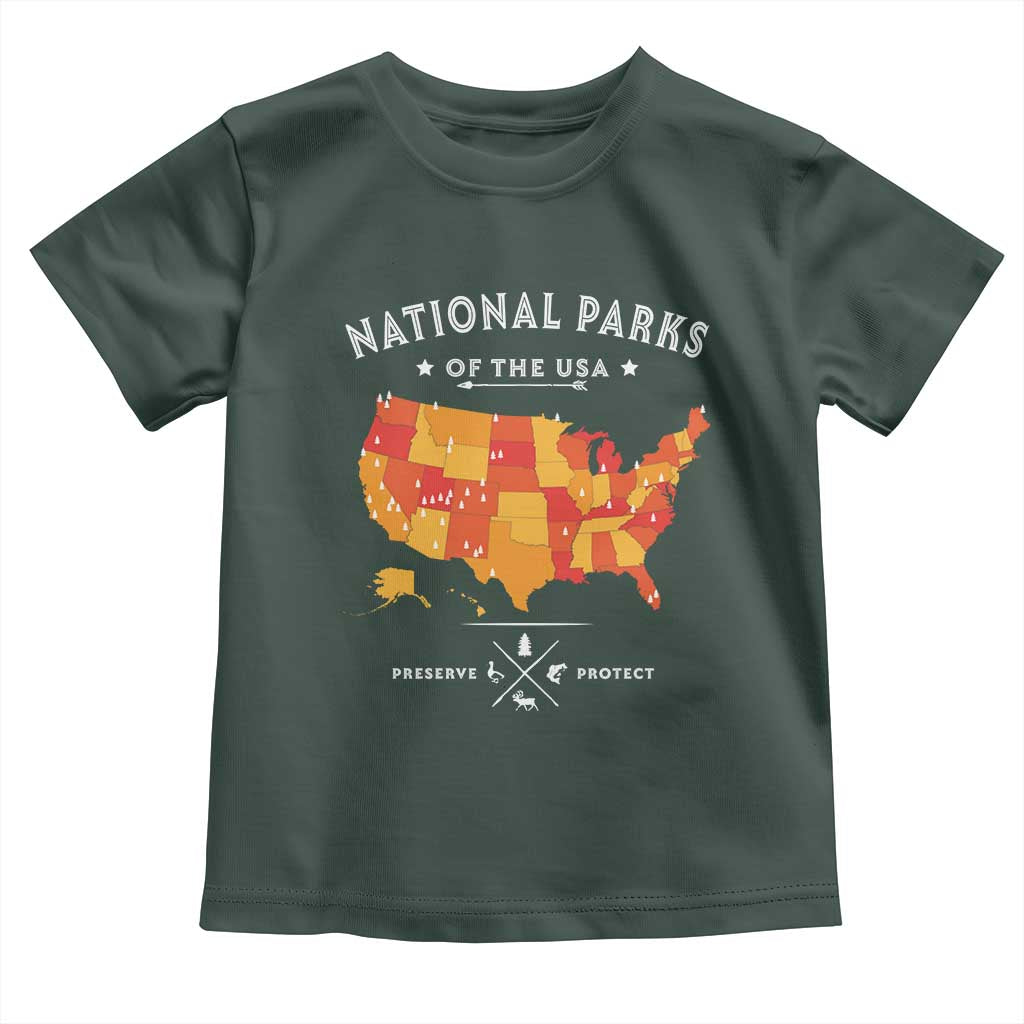 Protect Our National Parks Toddler T Shirt Of The Usa Map NPS