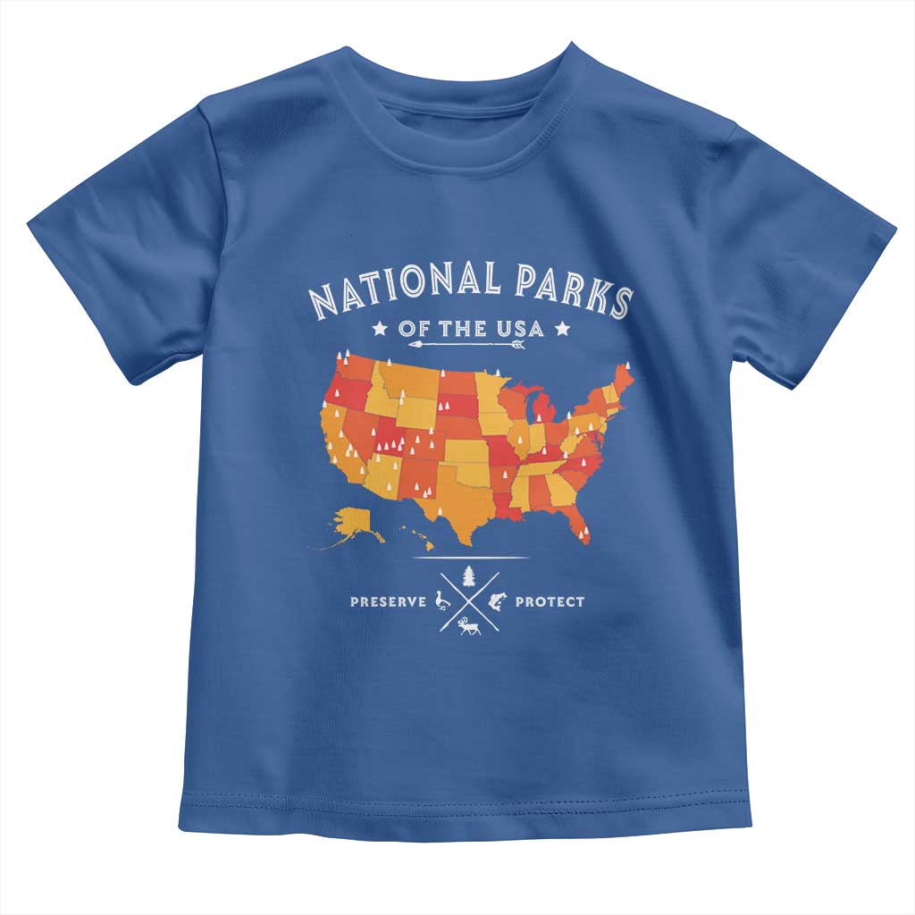 Protect Our National Parks Toddler T Shirt Of The Usa Map NPS