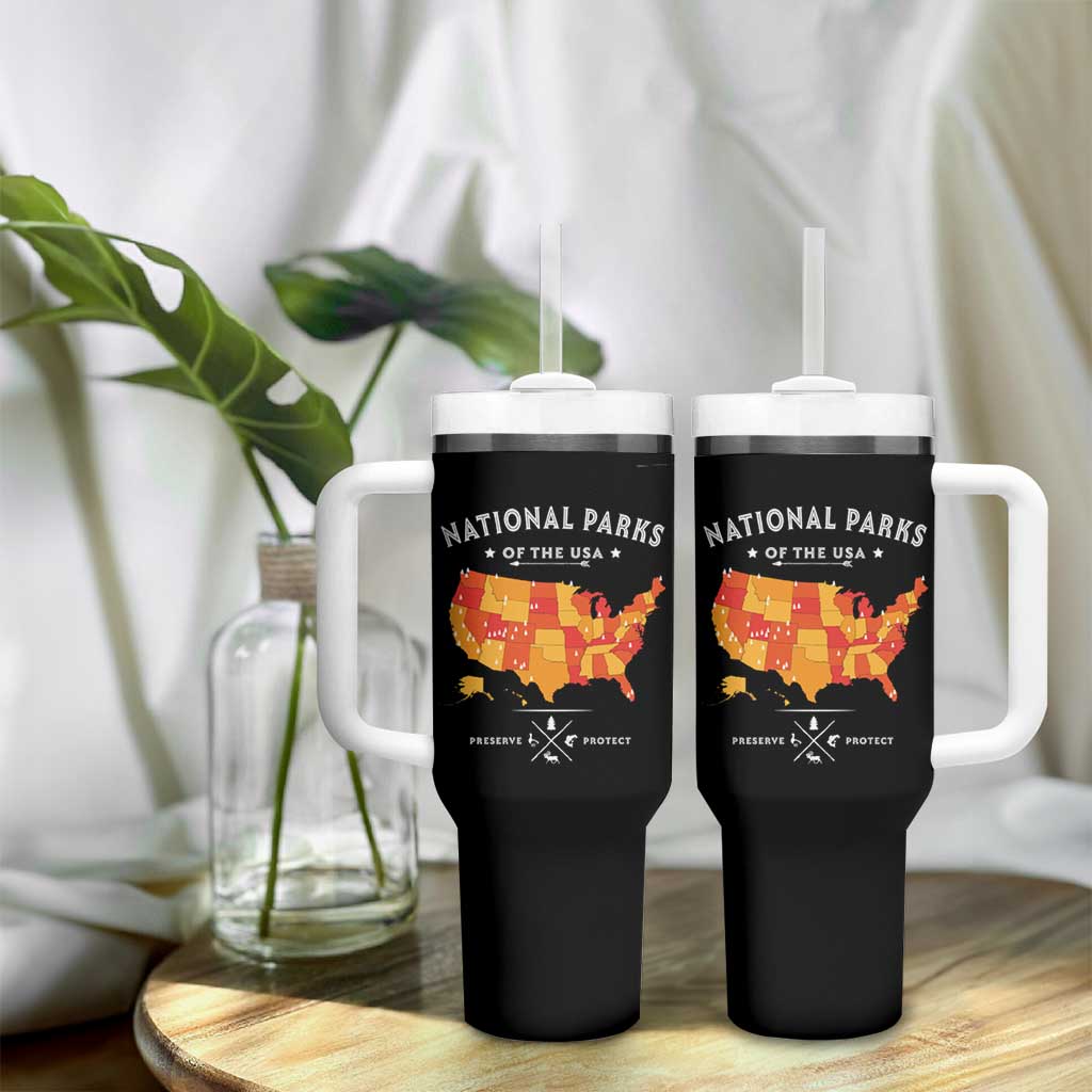 Protect Our National Parks Tumbler With Handle Of The Usa Map NPS