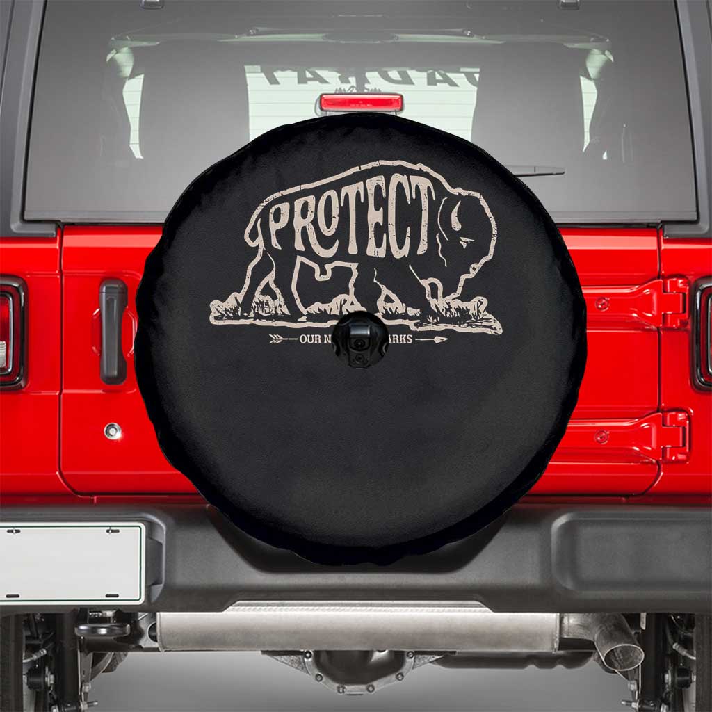 Protect Our National Parks Spare Tire Cover Bison Buffalo Vintage