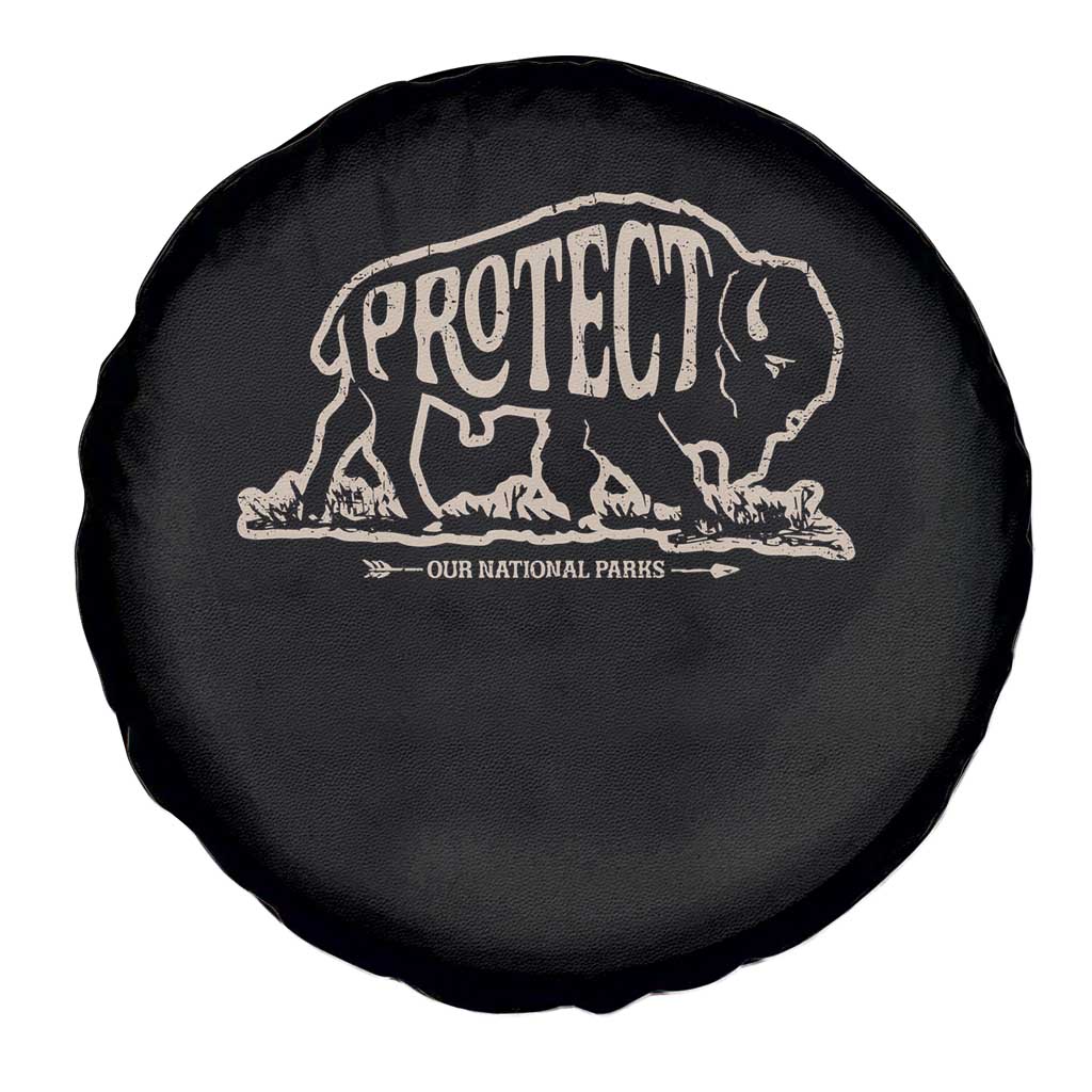 Protect Our National Parks Spare Tire Cover Bison Buffalo Vintage
