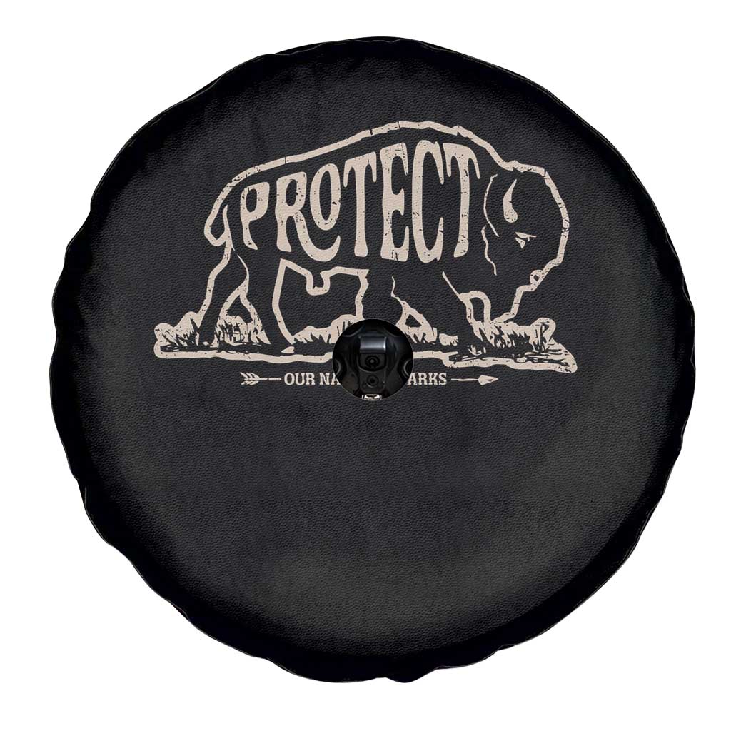 Protect Our National Parks Spare Tire Cover Bison Buffalo Vintage