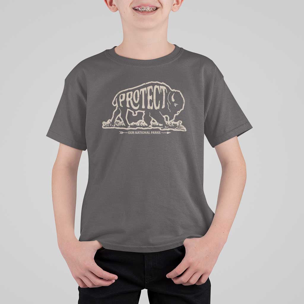 Protect Our National Parks T Shirt For Kid Bison Buffalo Vintage