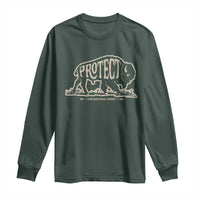 Protect Our National Parks Long Sleeve Shirt Bison Buffalo Vintage