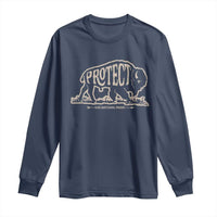 Protect Our National Parks Long Sleeve Shirt Bison Buffalo Vintage