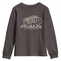 Protect Our National Parks Youth Sweatshirt Bison Buffalo Vintage
