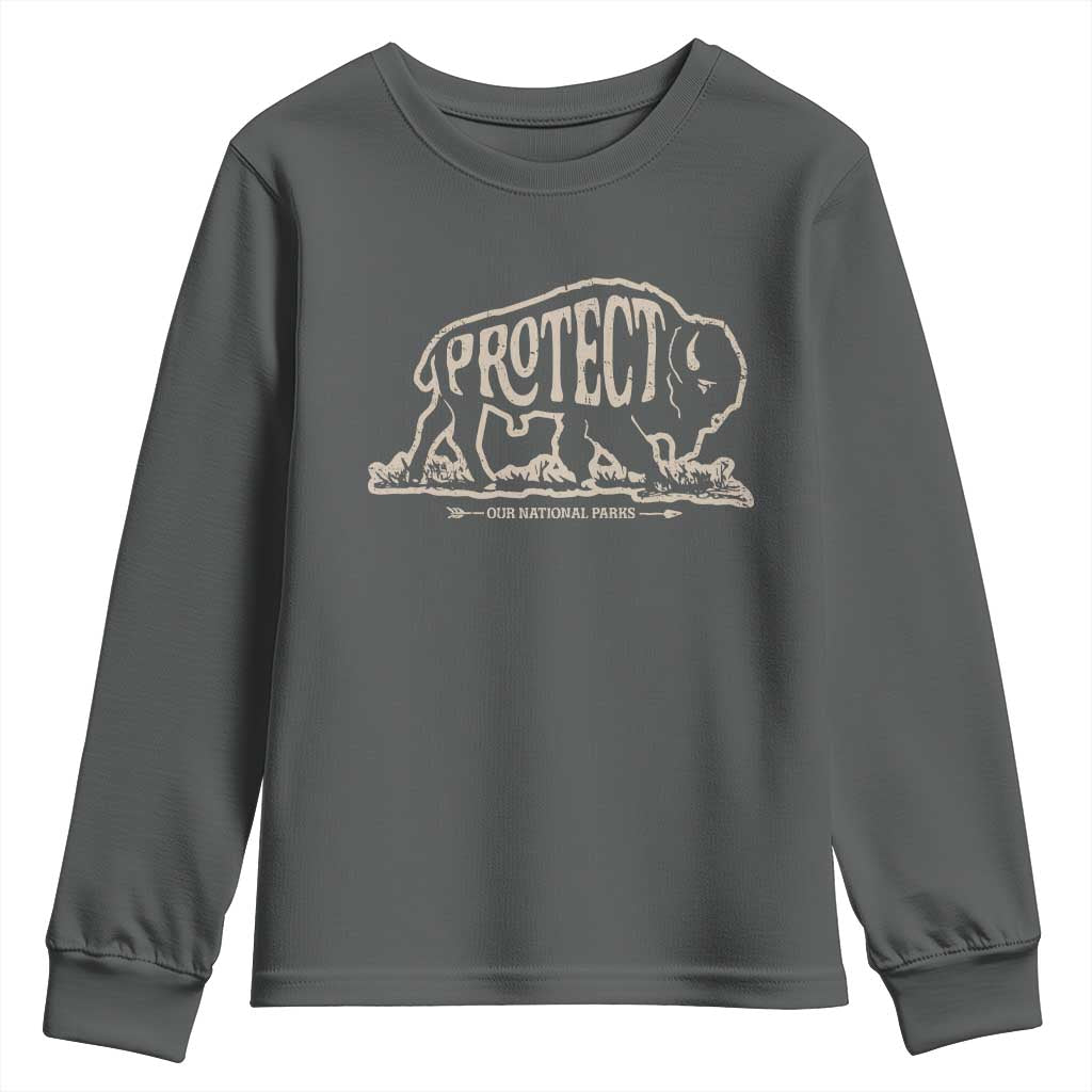 Protect Our National Parks Youth Sweatshirt Bison Buffalo Vintage