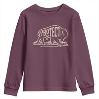Protect Our National Parks Youth Sweatshirt Bison Buffalo Vintage