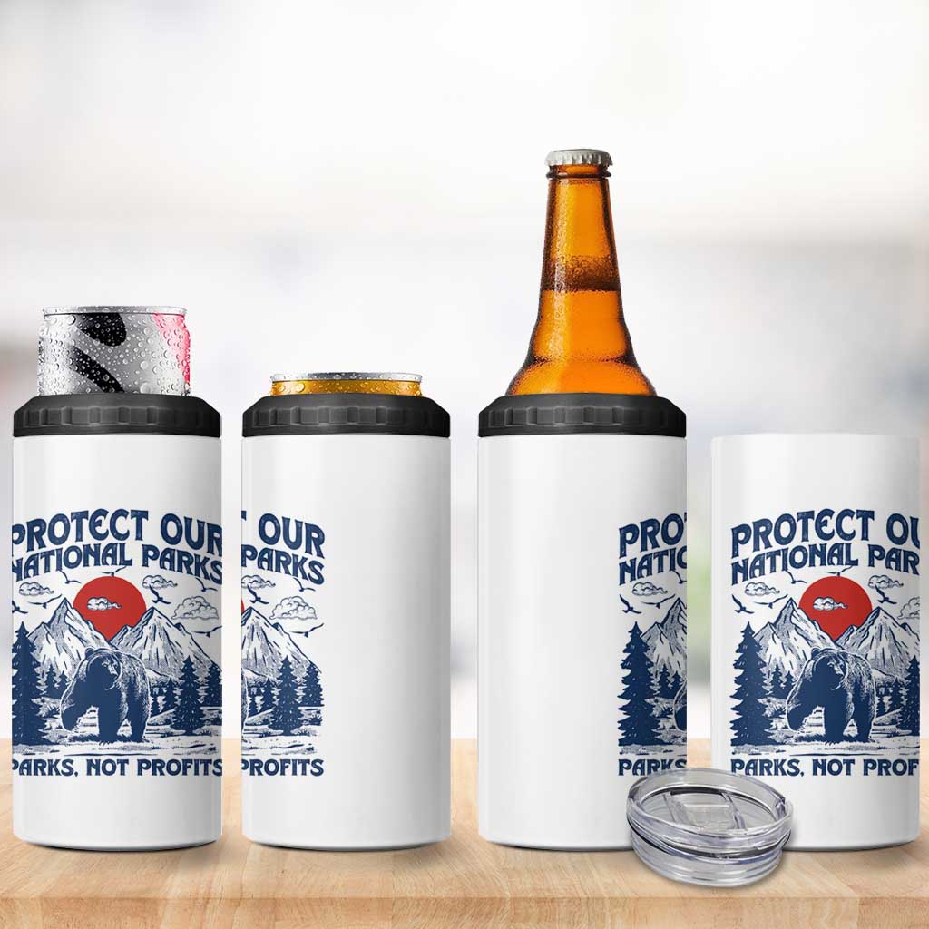 Protect Our National Parks 4 in 1 Can Cooler Tumbler Parks Not Profits Wildlife Forestcore