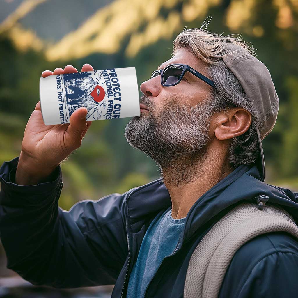 Protect Our National Parks 4 in 1 Can Cooler Tumbler Parks Not Profits Wildlife Forestcore