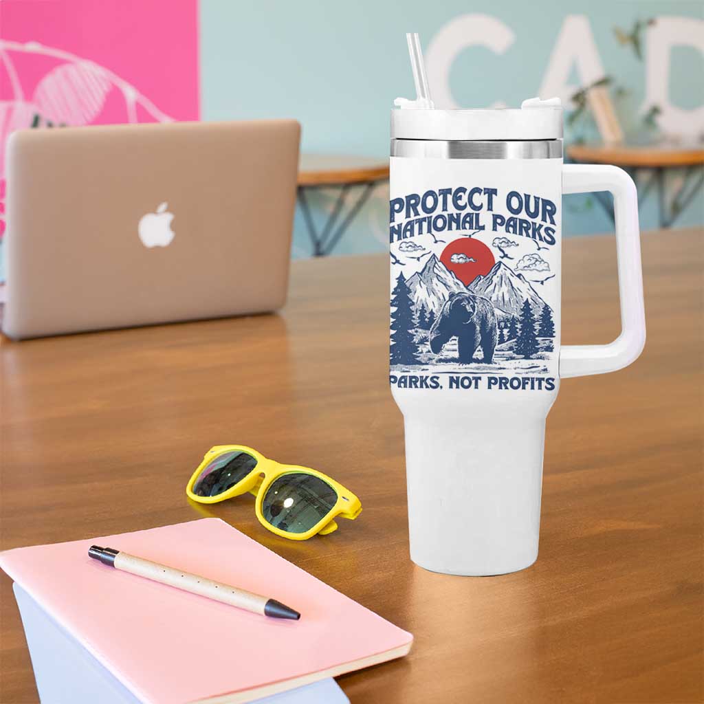 Protect Our National Parks Tumbler With Handle Parks Not Profits Wildlife Forestcore