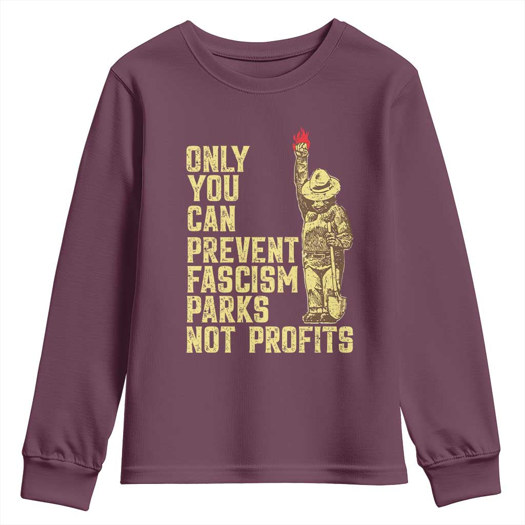 Protect Our National Parks Youth Sweatshirt Bear Progressive Funny Gift