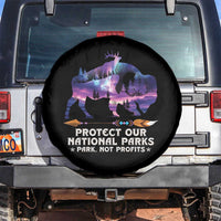 Protect Our National Parks Spare Tire Cover Bison Forest Starscape Aurora