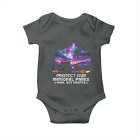 Protect Our National Parks Baby Onesie Bison Forest Starscape Aurora