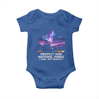 Protect Our National Parks Baby Onesie Bison Forest Starscape Aurora