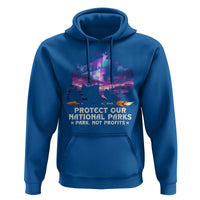 Protect Our National Parks Hoodie Bison Forest Starscape Aurora
