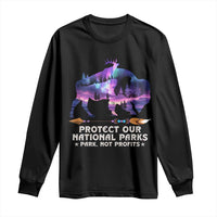Protect Our National Parks Long Sleeve Shirt Bison Forest Starscape Aurora