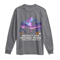 Protect Our National Parks Long Sleeve Shirt Bison Forest Starscape Aurora