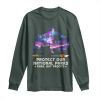 Protect Our National Parks Long Sleeve Shirt Bison Forest Starscape Aurora