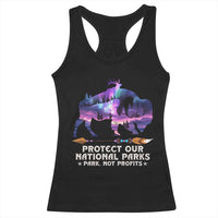 Protect Our National Parks Racerback Tank Top Bison Forest Starscape Aurora