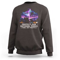 Protect Our National Parks Sweatshirt Bison Forest Starscape Aurora
