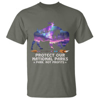 Protect Our National Parks T Shirt Bison Forest Starscape Aurora