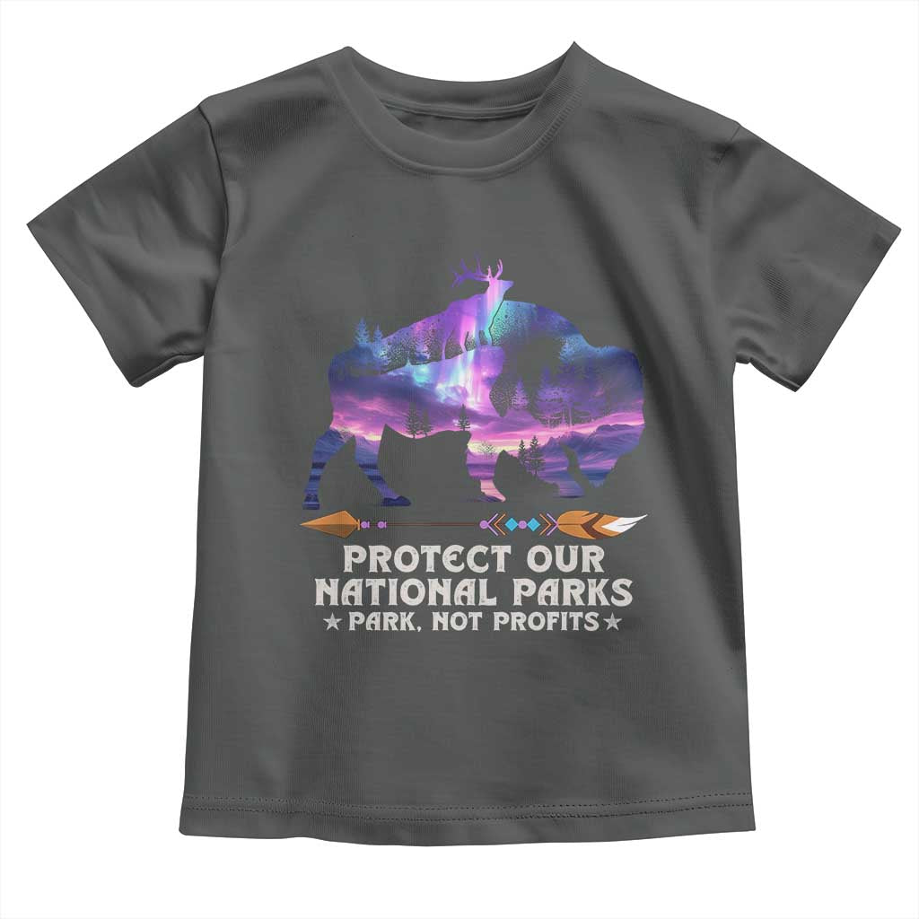 Protect Our National Parks Toddler T Shirt Bison Forest Starscape Aurora