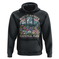 Mount Rainier National Park Hoodie Retro Vintage Wildflowers