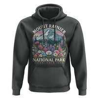 Mount Rainier National Park Hoodie Retro Vintage Wildflowers