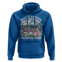 Mount Rainier National Park Hoodie Retro Vintage Wildflowers