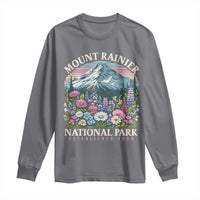 Mount Rainier National Park Long Sleeve Shirt Retro Vintage Wildflowers