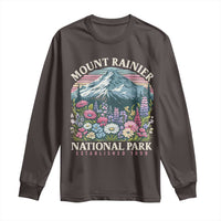 Mount Rainier National Park Long Sleeve Shirt Retro Vintage Wildflowers