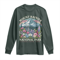 Mount Rainier National Park Long Sleeve Shirt Retro Vintage Wildflowers