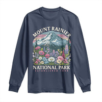 Mount Rainier National Park Long Sleeve Shirt Retro Vintage Wildflowers