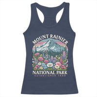 Mount Rainier National Park Racerback Tank Top Retro Vintage Wildflowers