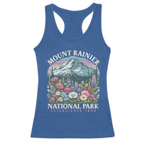 Mount Rainier National Park Racerback Tank Top Retro Vintage Wildflowers