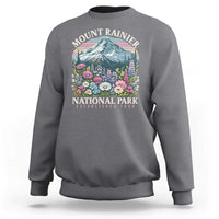 Mount Rainier National Park Sweatshirt Retro Vintage Wildflowers