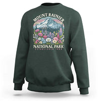 Mount Rainier National Park Sweatshirt Retro Vintage Wildflowers