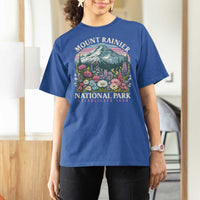 Mount Rainier National Park T Shirt For Women Retro Vintage Wildflowers