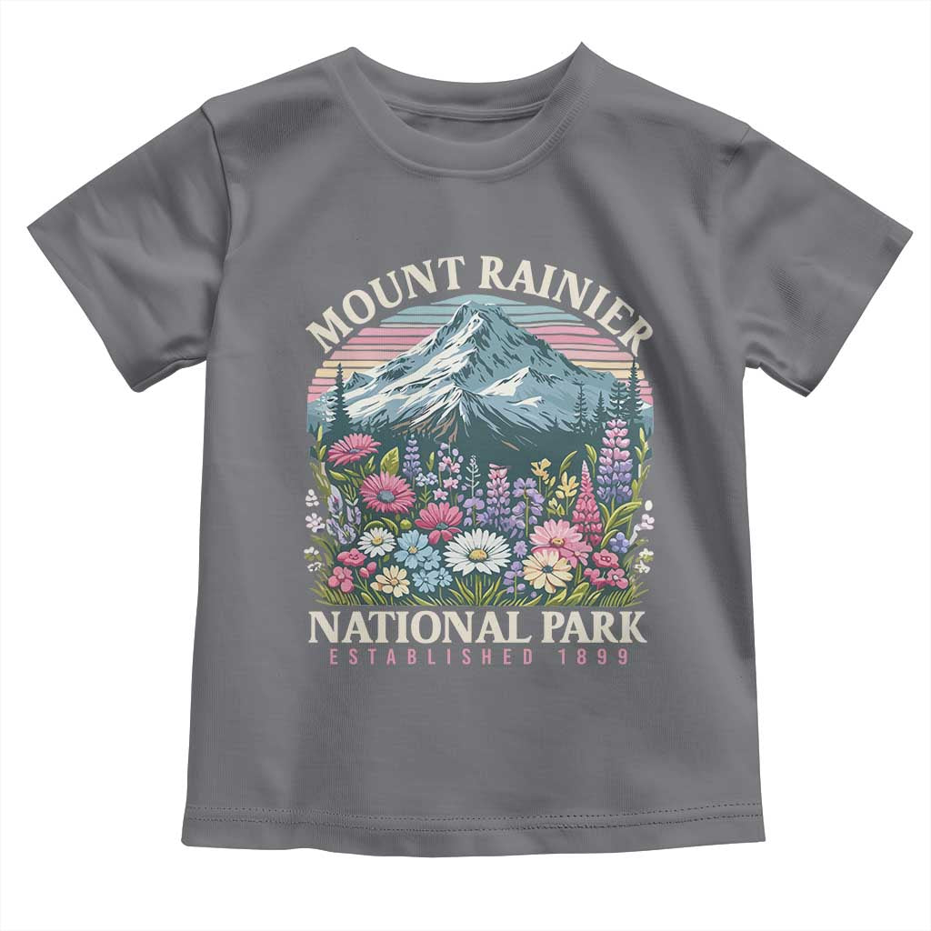 Mount Rainier National Park Toddler T Shirt Retro Vintage Wildflowers