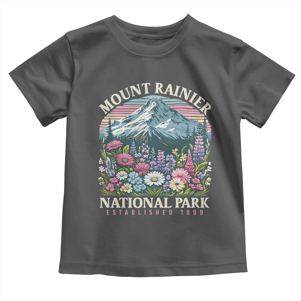 Mount Rainier National Park Toddler T Shirt Retro Vintage Wildflowers