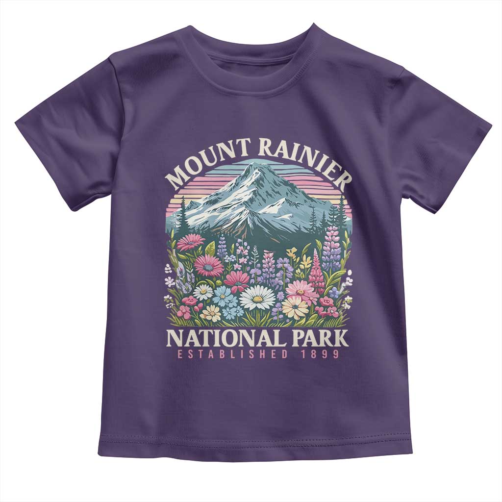 Mount Rainier National Park Toddler T Shirt Retro Vintage Wildflowers