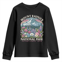 Mount Rainier National Park Youth Sweatshirt Retro Vintage Wildflowers