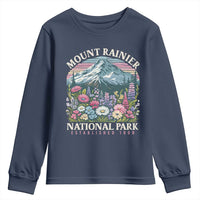 Mount Rainier National Park Youth Sweatshirt Retro Vintage Wildflowers