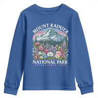 Mount Rainier National Park Youth Sweatshirt Retro Vintage Wildflowers
