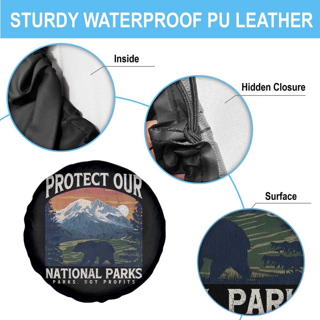 Protect Our National Parks Spare Tire Cover Vintage NPS Bear Mountains