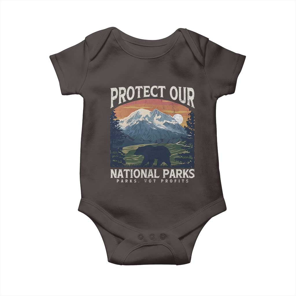Protect Our National Parks Baby Onesie Vintage NPS Bear Mountains