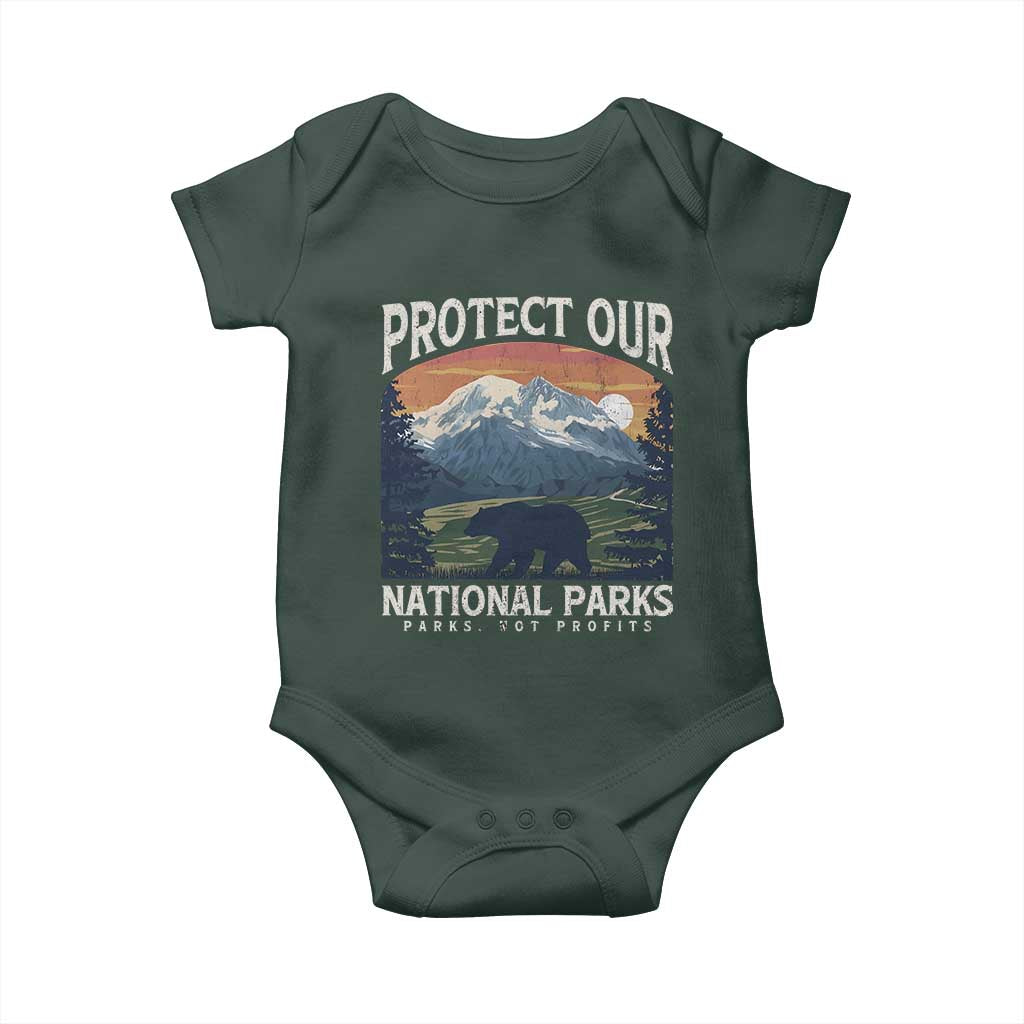 Protect Our National Parks Baby Onesie Vintage NPS Bear Mountains